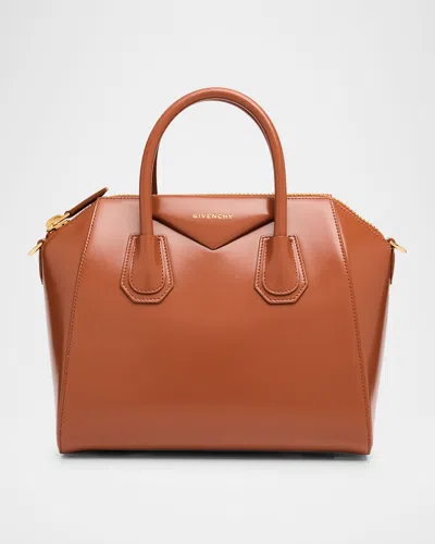 Givenchy Antigona Small Top-handle Bag In Box Leather In Brown