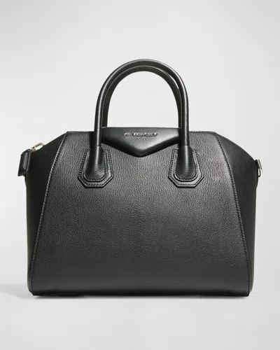 Givenchy Antigona Small Top Handle Bag In Grained Leather In Black