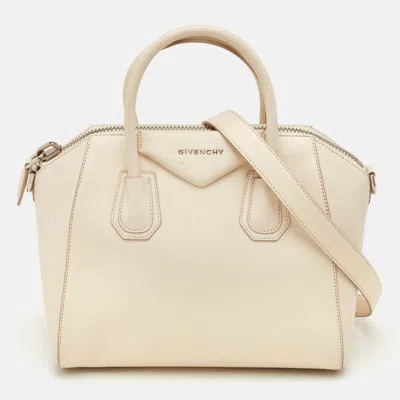 Pre-owned Givenchy Antigona Small White Leather Satchel