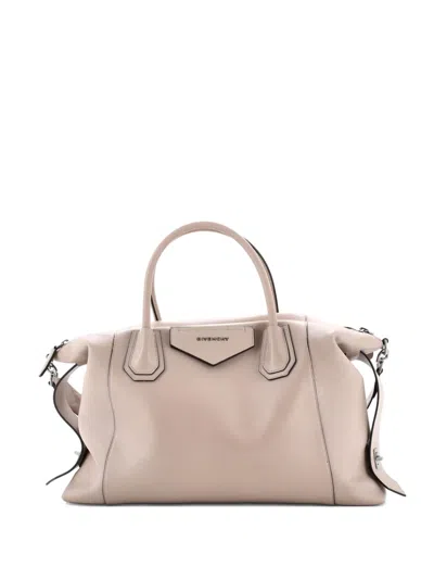 Pre-owned Givenchy Antigona Soft Bag Leather Medium Satchel In Neutral
