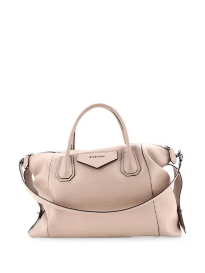 Pre-owned Givenchy Antigona Soft Bag Leather Medium Satchel In Neutrals
