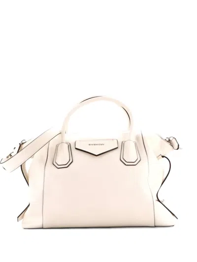 Pre-owned Givenchy Antigona Soft Bag Leather Medium Satchel In White