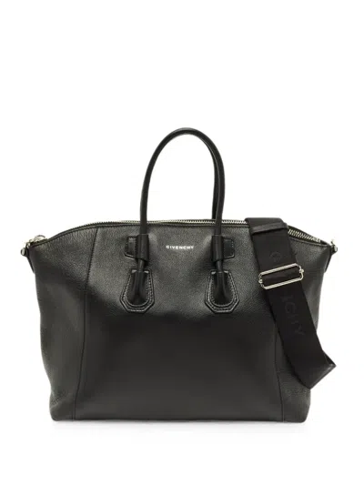 Pre-owned Givenchy Antigona Sport Leather Tote Bag In Black