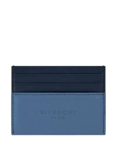 Givenchy Antigona Stamped Bicolor Card Holder In Leather In Black