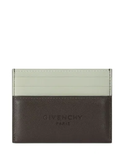 Givenchy Antigona Stamped Bicolor Card Holder In Leather In Brown
