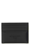 Givenchy Men Black Card Holder With Embossed Logo Lettering On Front And Rear In Leather Man In Black