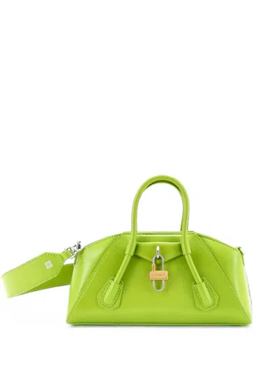 Pre-owned Givenchy Antigona Stretch Bag Leather Mini Satchel In Green