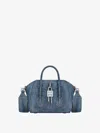 Givenchy Antigona Toy Lock Bag In Washed Denim In Multicolor