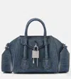 Givenchy Antigona Toy Lock Bag In Washed Denim In Blue