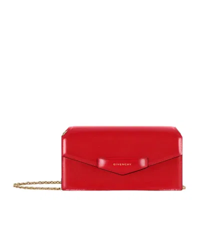 Givenchy Antigona Wallet On Chain In Box Leather In Cinnabar