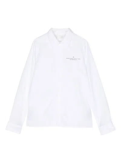 Givenchy Kids' Appliqué-logo Cotton Shirt In White