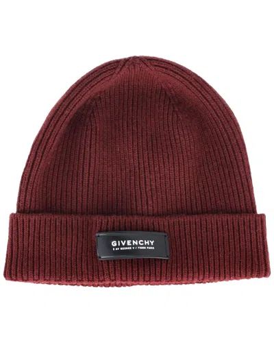 Givenchy Appliqued Ribbed Beanie (authentic Pre-loved) In Red