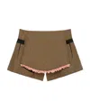 Givenchy Apron Effect Pleated Detail Shorts In Brown