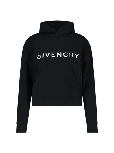 GIVENCHY GIVENCHY ARCHETYPE' CROP HOODIE – BLACK