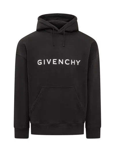 Givenchy Logo-print Hoodie In Black