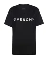 Givenchy Black T-shirt With Contrasting Lettering Print In Cotton Woman  In Black