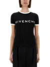 Givenchy Black Crewneck T-shirt With Logo Lettering On The Front And 4g Logo On The Rear In Cotton S In Black
