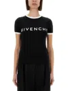 Givenchy Black Crewneck T-shirt With Logo Lettering On The Front And 4g Logo On The Rear In Cotton S In Black