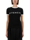 Givenchy Black Crewneck T-shirt With Logo Lettering On The Front And 4g Logo On The Rear In Cotton S In Black