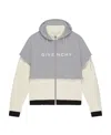 Givenchy Archetype Overlapping Effect Hooded Casual Jacket In Gray