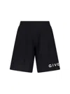 Givenchy Logo Print Bermuda Shorts In Black  