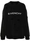 Givenchy Archetype Ripped Cotton Sweatshirt In Black