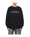 Givenchy Archetype Ripped Cotton Sweatshirt In Black
