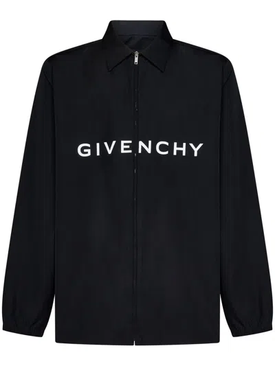 Givenchy Archetype Zipped Shirt In Nero