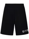 Givenchy Logo Print Bermuda Shorts In Black