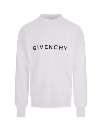 Givenchy Archetype Slim Sweatshirt In White Gauzed Fabric