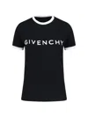 Givenchy Black Crewneck T-shirt With Logo Lettering On The Front And 4g Logo On The Rear In Cotton S In Black