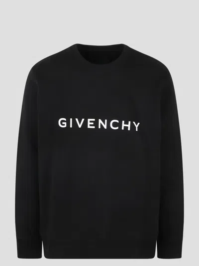 Givenchy Archetype Slim Sweatshirt In Black Gauzed Fabric