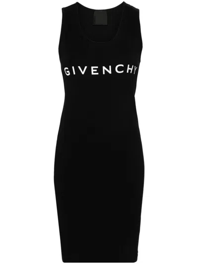 Givenchy Archetype Logo-print Tank Dress In Black