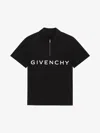 Givenchy Archetype Zipped Polo Shirt In Cotton In Black