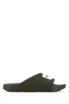 Givenchy Label Slide Flat Mules In Rubber In Green