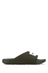 Givenchy Label Slide Flat Mules In Rubber In Green