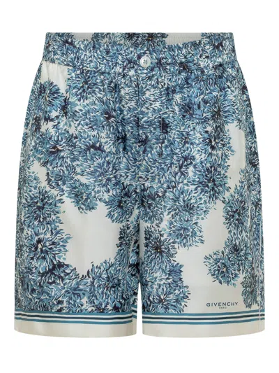 Givenchy Artistic Mini Shorts In Blue