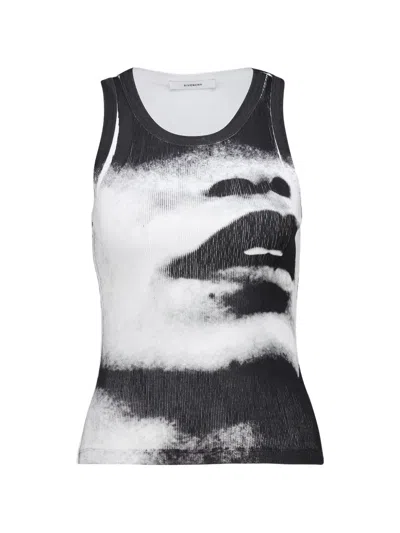 Givenchy Artistic-print Fitted Tank Top In Black