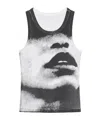 Givenchy Slim Fit Tank Top In Cotton With Portrait Print In Multi