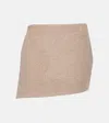 Givenchy Asymmetric Alpaca And Wool Miniskirt In Beige