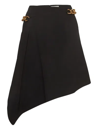Pre-owned Givenchy Asymmetric Chain-detail Mini Skirt In Black