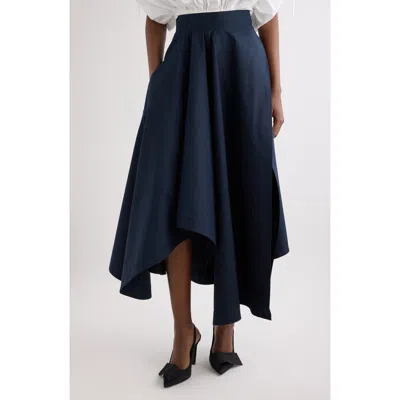 Givenchy Asymmetric Cotton Skirt In Blue