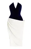 Givenchy Asymmetric Crepe Bustier Midi Dress In Ivory