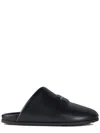 Givenchy Leather Slippers Featuring Flat Sole Design In Black