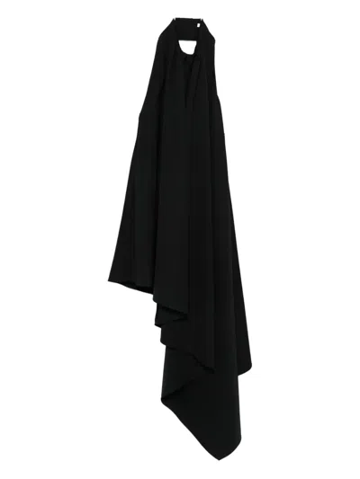 Givenchy Asymmetric Draped Dress In Black