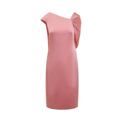 Pre-owned Givenchy Asymmetric Draped Midi Dress 'flamingo' | Pink | Women's Size 34
