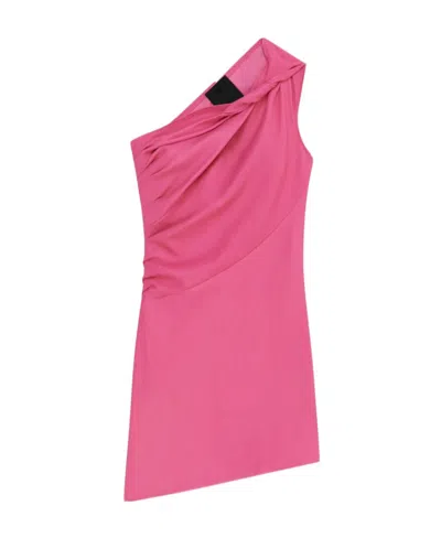 Givenchy Asymmetric Draped Mini Dress In Pink