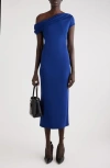 Givenchy Robe Drapée Asymétrique En Crêpe In Sapphire Blue