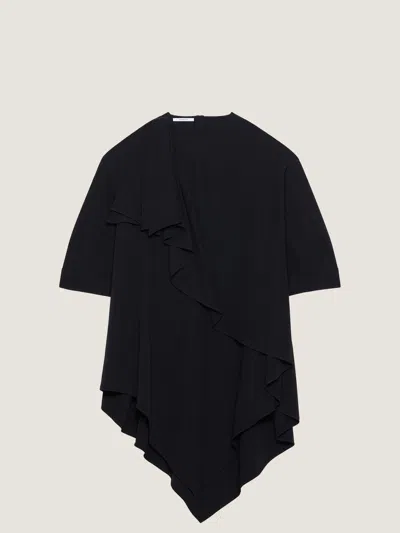 Givenchy Asymmetric Dress In Crepe Cady With Bow Detail In Black