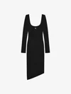 Givenchy Asymmetric Dress In Knit With 4g Liquid Detail In Black